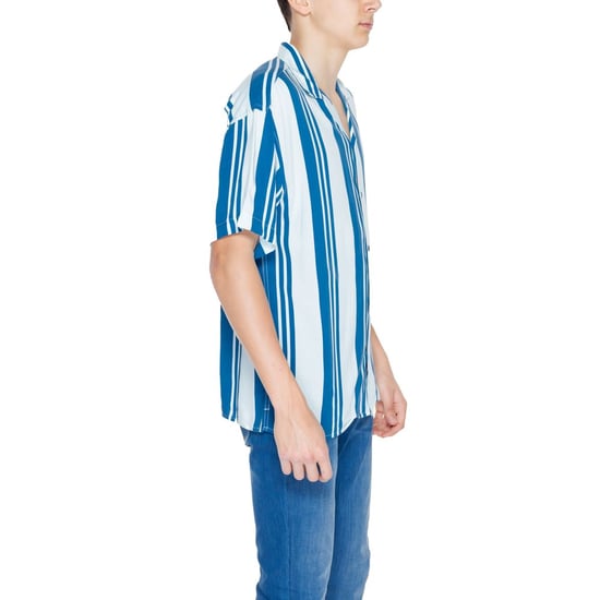 Gestreepte Viscose Korte Mouw Shirt - Image 4