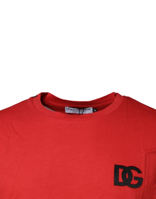 Röd Bomull T-shirt DG Logotyp T-shirt - Image 3