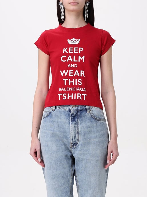 Houd Kalm T-shirt Rood Korte Mouwen - Image 1