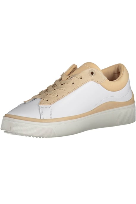 Tommy Hilfiger Kvinnors Elevated Leather Cupsole Sneakers - Vit & Rosa - Image 3
