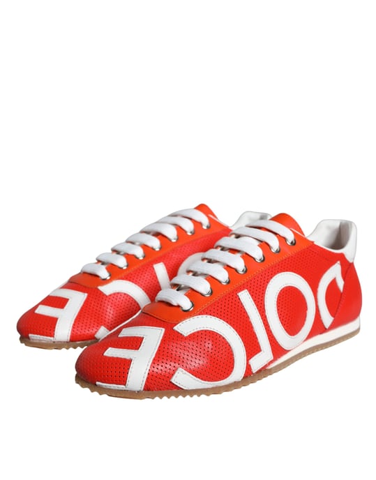 Dg Sneakers Red Leather Casual Style - Image 3