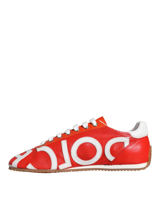 Dg Sneakers Red Leather Casual Style - Image 5