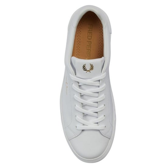 Fred Perry Heren Classic Logo Leren Trainers (Wit) - Image 4