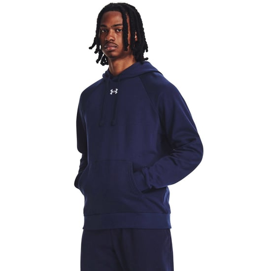 Under Armour Unisex Adult Rival Fleece Hoodie (Midnight Navy/White) - Image 3