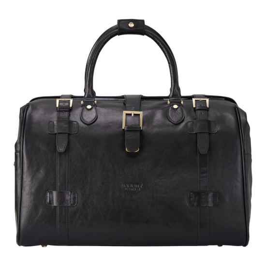 Genuine Leather Black Duffle Holdall Vintage Travel Gym Bag - Windsor - Image 1