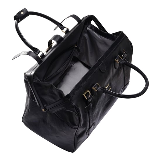 Genuine Leather Black Duffle Holdall Vintage Travel Gym Bag - Windsor - Image 6