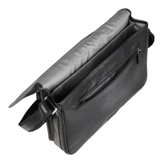 Genuine Leather Black Laptop Bag Travel Work Messenger Satchel - Camden - Image 6