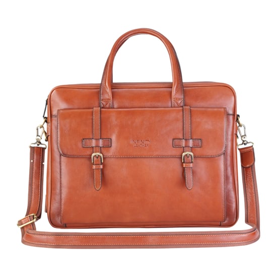 Echte leren laptoptas in bruin leer, schoudertas van Satchel Messenger - Belmont - Image 1