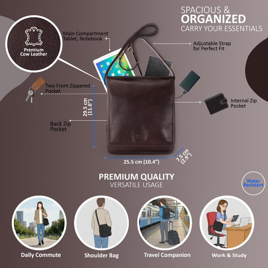 Leather Vintage Brown Messenger Shoulder Crossbody Travel Business Bag - Ranger - Image 2