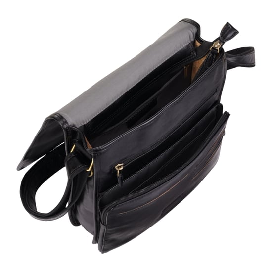 Leather Vintage Black Messenger Shoulder Crossbody Travel Business Bag - Ranger - Image 6