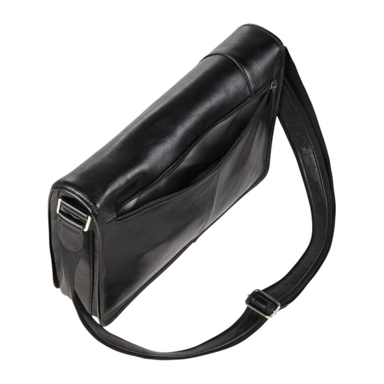 Genuine Leather Black Laptop Satchel Messenger Shoulder Bag - Astor - Image 6