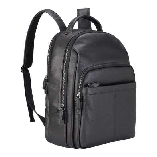 Echte leren zwarte vintage rugzak, laptoptas, reistas - Capri - Image 3