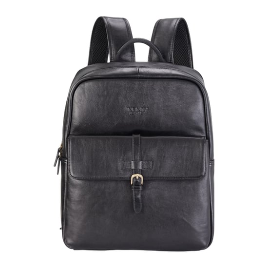 Äkta Läder Svart Vintage Laptop Ryggsäck Resväska - Cove - Image 1