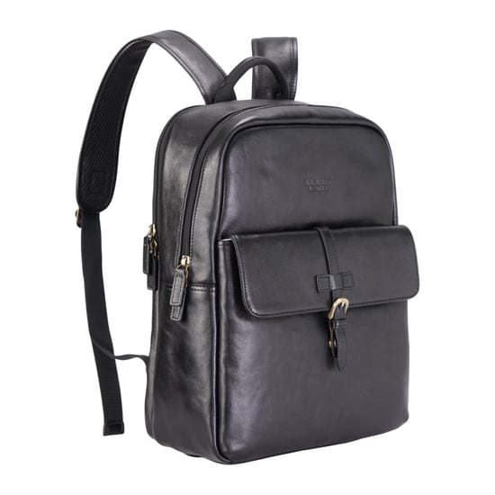 Echte leren zwarte vintage laptoprugzak reistas - Cove - Image 3