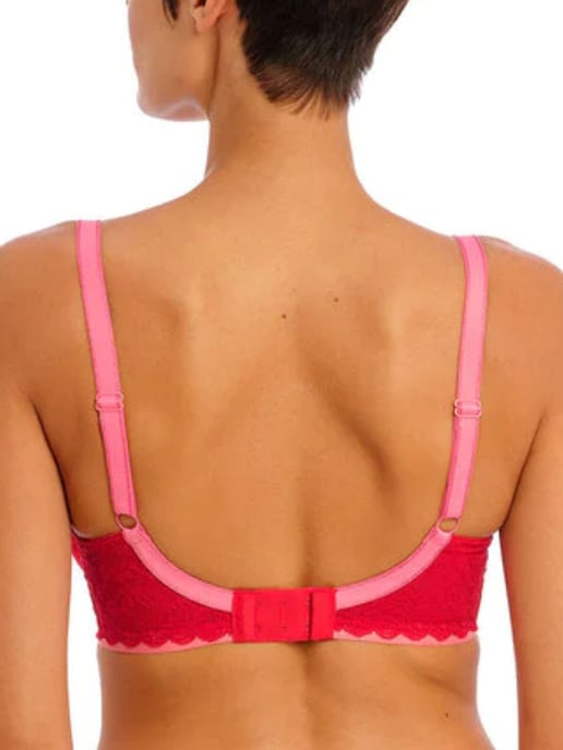 Offbeat Underwired Padded Half Cup Bra Chilli Red - Image 4