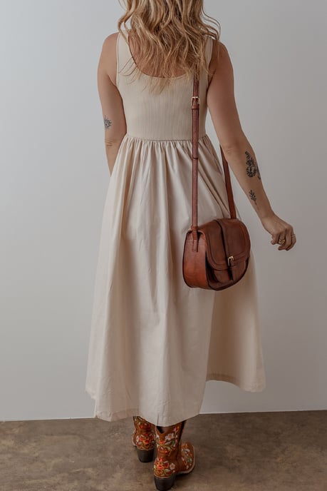 Midi Dress Relaxed Fit Flowy Skirt - Image 3