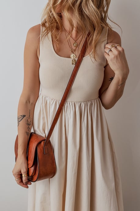 Midi Dress Relaxed Fit Flowy Skirt - Image 4