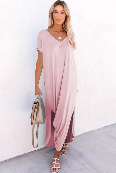 Maxi Dress Side Slits Pockets - Image 2