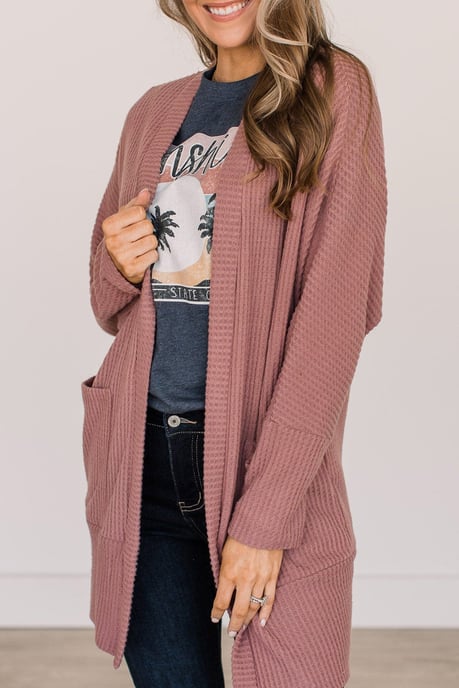 Waffle Knit Cardigan Relaxed Fit - Image 3