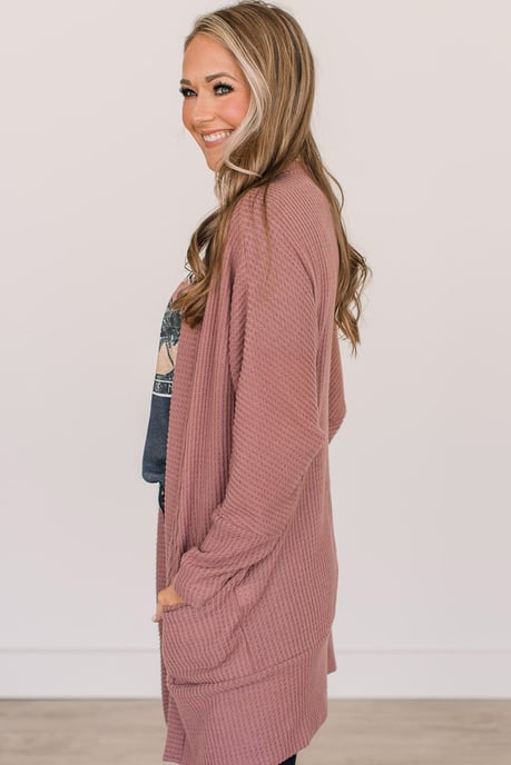 Waffle Knit Cardigan Relaxed Fit - Image 6