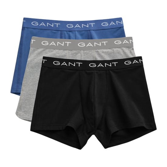 Gant Mens Trunks 3 Pack Mixed Gant Repeat Logo Stretch Underwear Cotton Trunks - Image 1