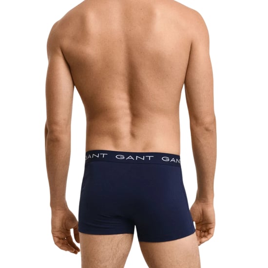 Gant Mens Trunks 3 Pack Mixed Gant Repeat Logo Stretch Underwear Cotton Trunks - Image 3
