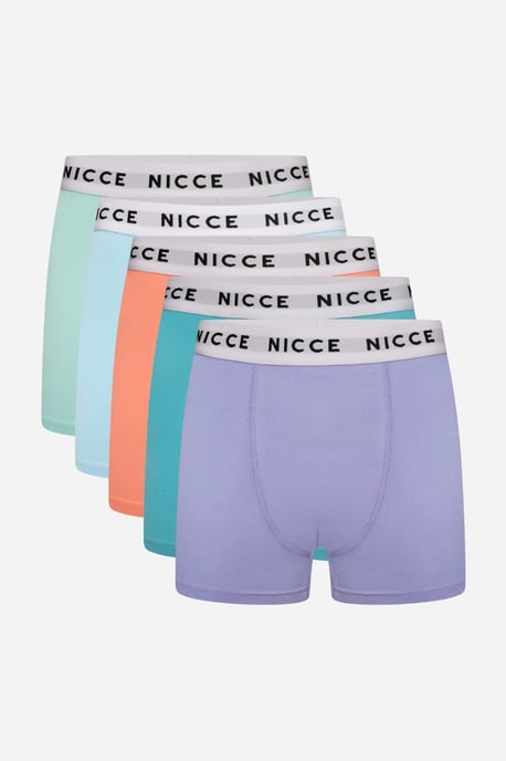 Multi 5-Pack Cotton Rich Boxer Briefs With Logo Waistband In Pastel Colours - Image 1