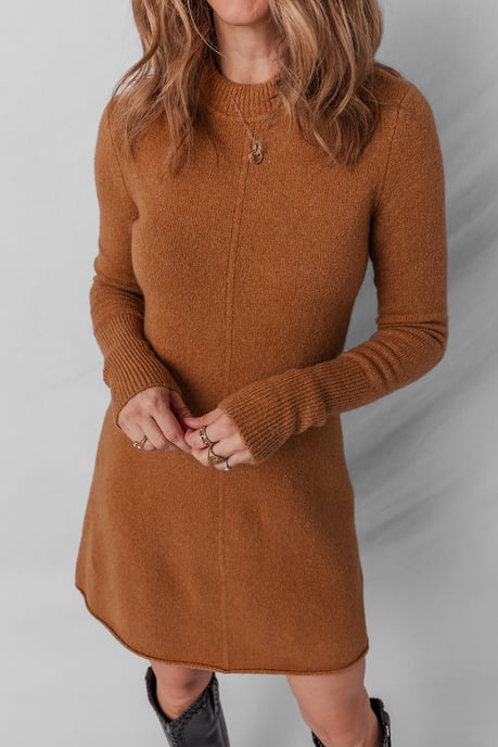 Knit Aline Long Sleeve Dress - Image 1