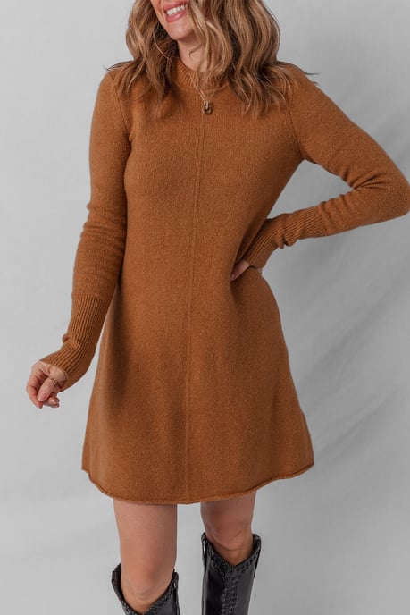 Knit Aline Long Sleeve Dress - Image 4