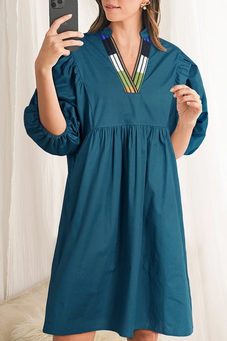 Mini Dress Vneck 34 Sleeves - Image 1