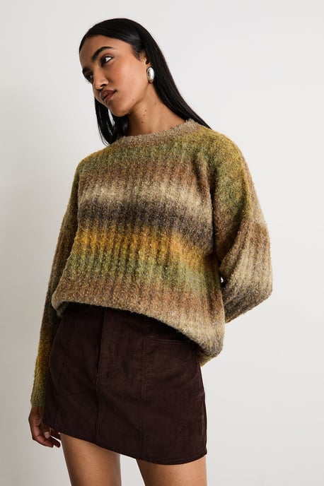 Ombre Knitted Crew Neck Jumper - Image 1