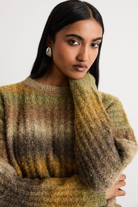 Ombre Knitted Crew Neck Jumper - Image 4
