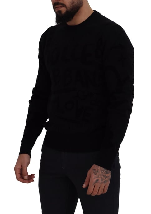 Zwarte Graffitiprint Sweater Tsh83110 - Image 3