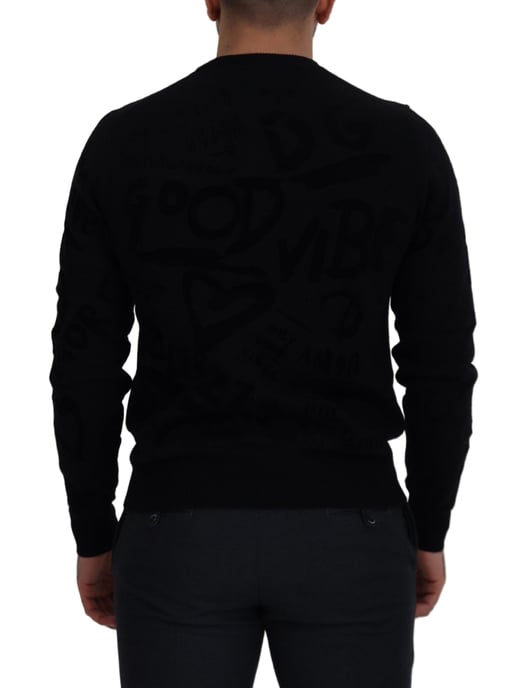 Zwarte Graffitiprint Sweater Tsh83110 - Image 4