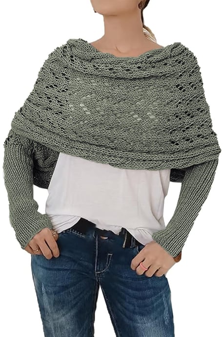 Oversized Knitted Lace Cardigan Sweater - Image 2