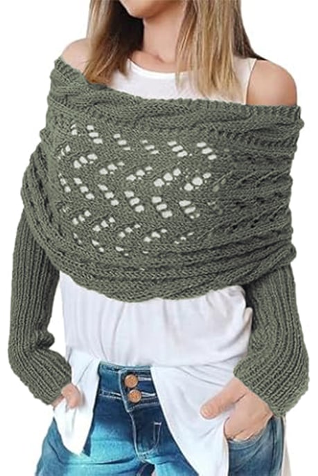 Oversized Knitted Lace Cardigan Sweater - Image 4