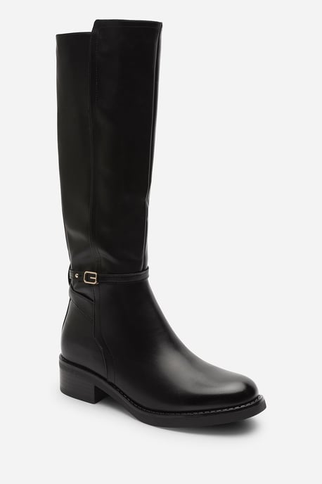 Wheres That From Womens 'Fiorella' Knee High Low Heel Boots with Side Buckle Detail - Image 4