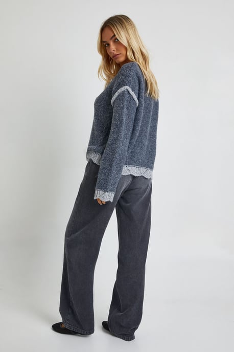 Textured Detail High Neck Jumper - Image 2