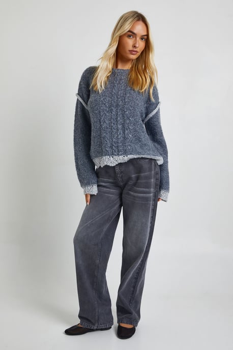 Textured Detail High Neck Jumper - Image 3