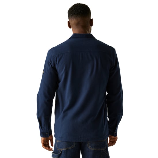 Regatta Mens Spennith Plain Shirt Jacket (Navy Blue/Glazed Ginger) - Image 5
