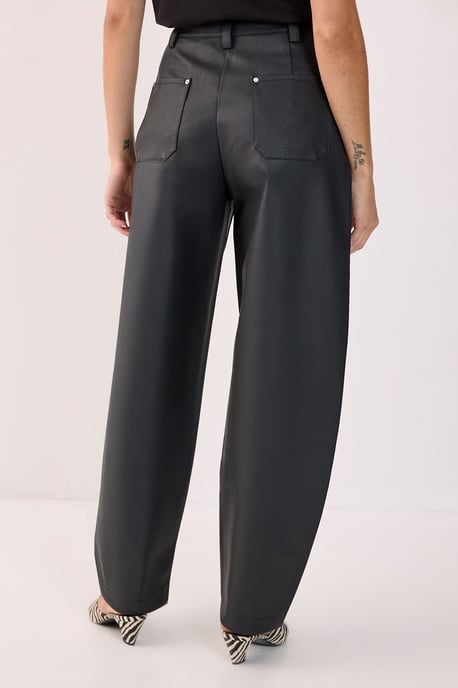 Barrel Leg Faux Leather Pants - Image 3