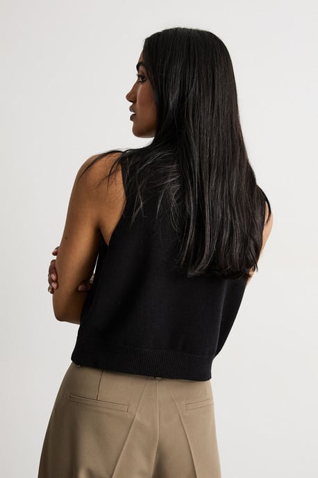 Tie Neck Knitted Vest - Image 3
