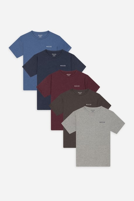 Multi 5-Pack 100% Cotton Crew Neck T-Shirts In Assorted Colours - Image 1