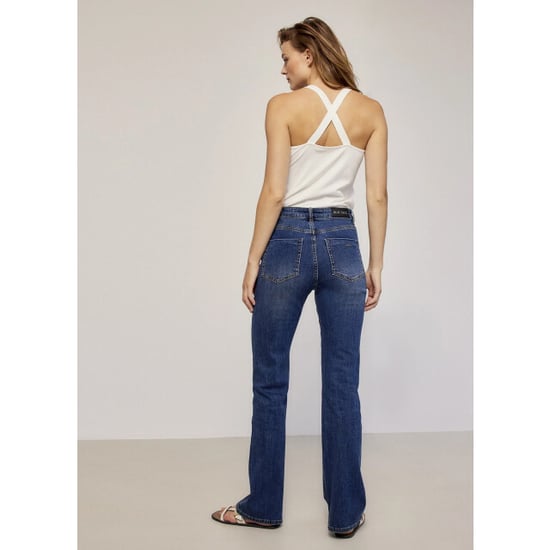 Summum Lucca-5127 488 flared jeans light weight cotton (4s2153) dark blue denim - Image 4