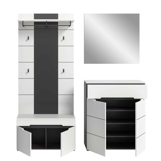 Furnilux Garderobeset canu, 4-delige set inclusief bank, paneel, schoenenkast, spiegel - Image 2