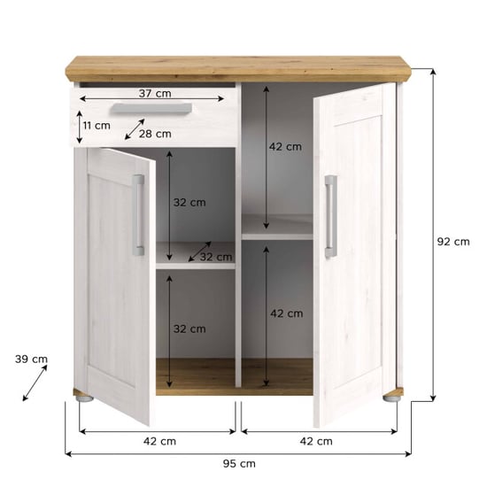 Furnilux Verona dressoir 1 lade 2 deuren lariks decor - Image 3