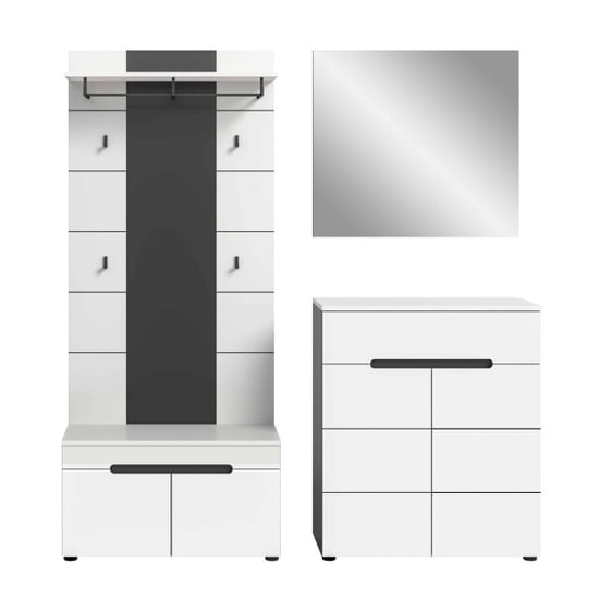 Furnilux Garderobeset canu, 4-delige set inclusief bank, paneel, schoenenkast, spiegel - Image 4