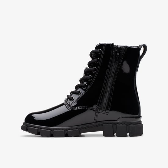 Evyn Charm Kid Black Patent Boots - Image 2