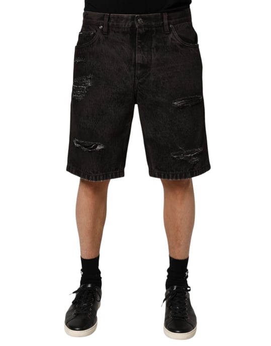 Rivna Denimshorts med Slitage - Image 2