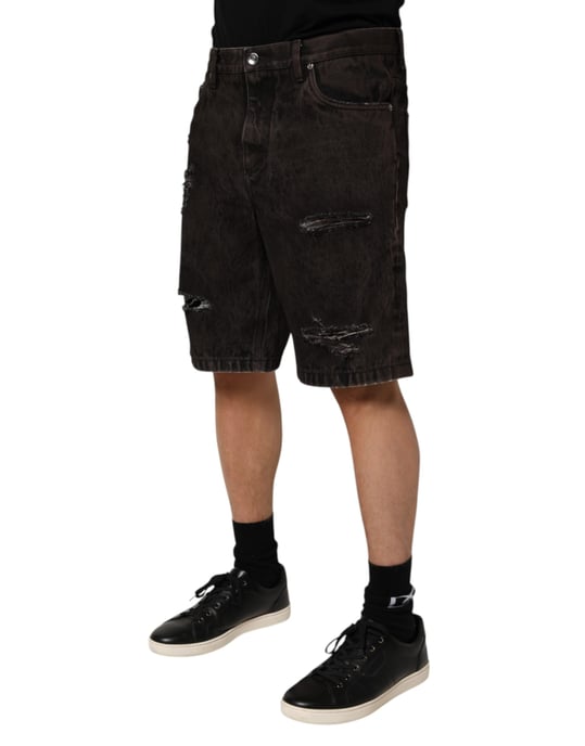 Rivna Denimshorts med Slitage - Image 3